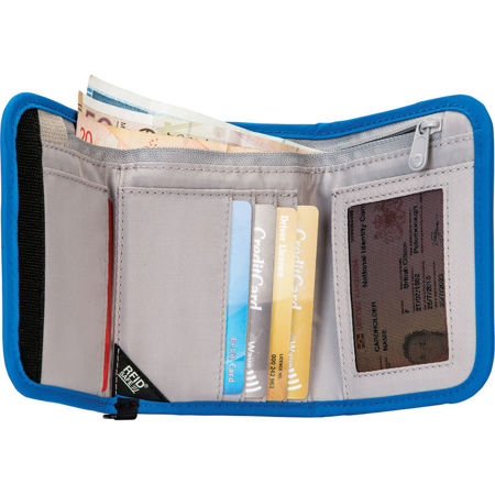 Pacsafe RFIDsafe V125 Anti-Theft RFID Blocking Tri-Fold Wallet, Blue