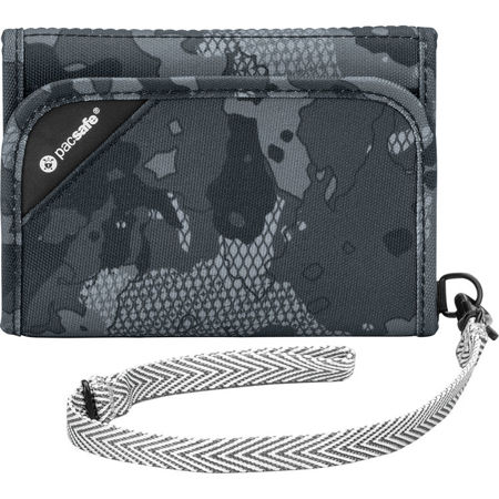 Pacsafe RFIDsafe V125 Anti-Theft RFID Blocking Tri-Fold Wallet, Gray Camo