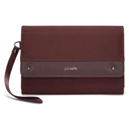 PACSAFE RFIDSAFE CLUTCH WALLET - MERLOT
