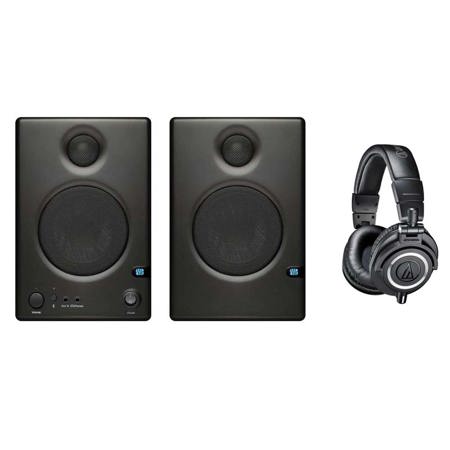 PreSonus Ceres C3.5BT 2-Way 3.5" Studio Speaker w/BT, Pair W/AT ATH-M50x Headphn