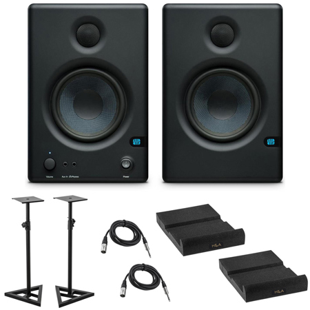 PreSonus Eris E4.5 Studio Monitor with Software Suite, Pair,with Accessories Kit