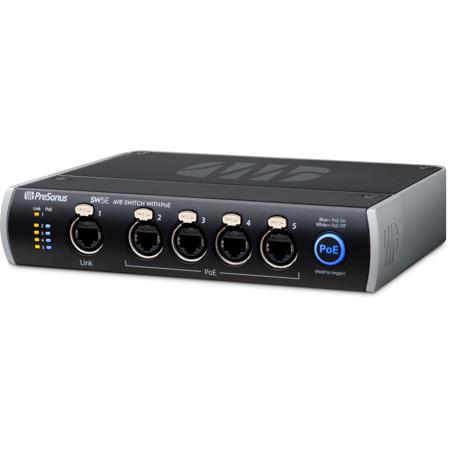 PreSonus SW5E 5-port Audio Video Bridging Switch with PoE