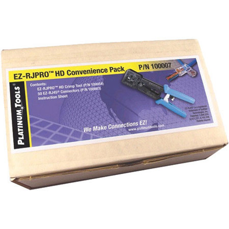 Platinum Tools EZ-RJPRO HD Convenience Pack, Crimp Tool & 50x Cat5/5e Connectors