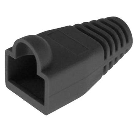 Platinum Tools RJ45 Colored Boots, 7.5mm Max OD, Black, 25-Pack (Bag)