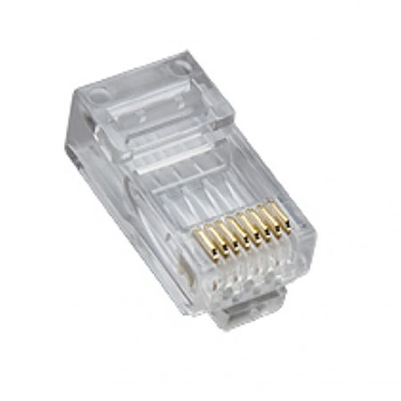 Platinum Tools Cat5e RJ45 (8P8C) Round-Solid 3-Prong HP Connectors, 100-Pack
