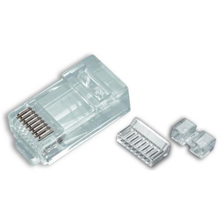 Platinum Tools Cat6 RJ45 (8P8C) Round-Solid 3P HP Connectors, 25-Pack, Clamshell
