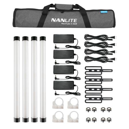 NanLite PavoTube II 15XR 2' 18W RGBWW LED Pixel Tube 4-Light Kit w/Built-In CRMX