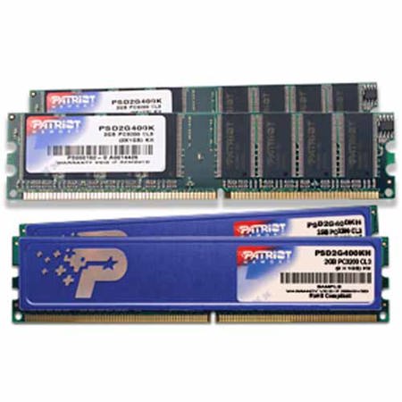 Patriot Signature Line 2GB (2x 1GB) DDR PC3200 400MHz 184 Pin UDIMM Memory Kit
