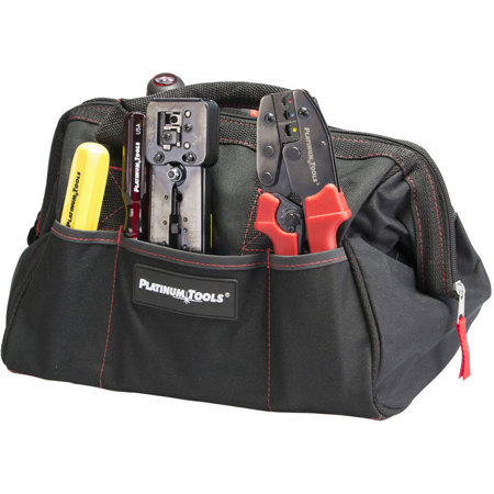 Platinum Tools Big Mouth Canvas Tool Bag with Six Storage Pockets
