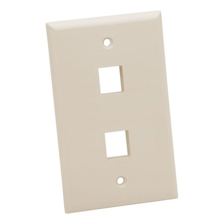 Platinum Tools Standard 2-Port Wall Plate, Light Almond, 25-Pack