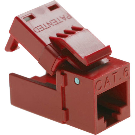 Platinum Tools EZ-SnapJack Cat6, Red, 4-Pack, Clamshell