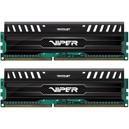 Patriot Viper 3 8GB (2x 4GB) DDR3 1600MHz Dual Channel Memory Kit, Black Mamba