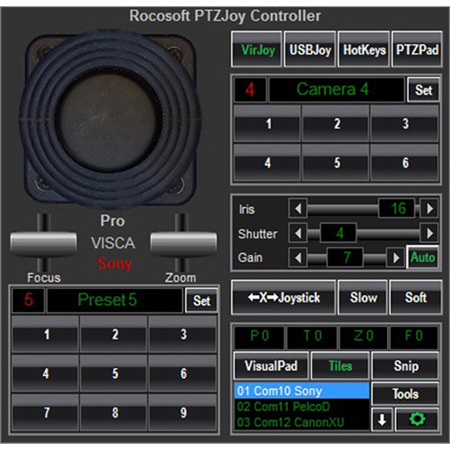 PTZOptics Rocosoft PTZJoy Pro Camera Controller Software for Live Production