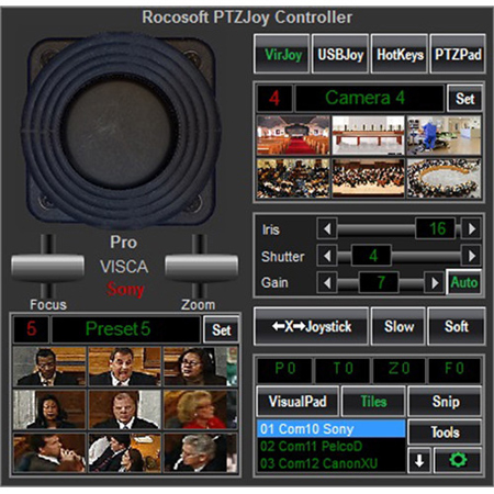 PTZOptics Rocosoft PTZJoy Pro Camera Controller Software for Live Production
