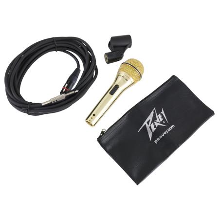 Peavey PVi 2G 1/4 Dynamic Unidirectional Cardioid Microphone, Gold Finish