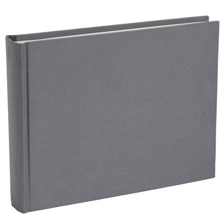 Semikolon Pierre Belvedere Classic Series, Small Bound 6x9" Photo Album with Linen Covers, 40 Ivory Pages, Color: Beige Gray