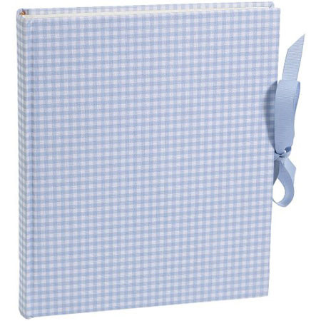 Semikolon Classic Medium Bound 8.25x10" Photo Album, 40 Ivory Pages, Vichy Blue