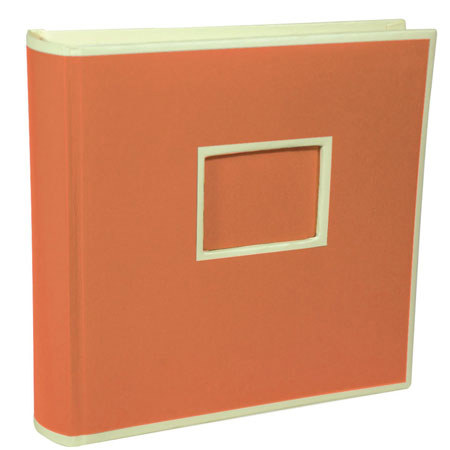 Semikolon Economic 200 Bound 8.6x8.6" Photo Album, 50 Clear Pages, Orange