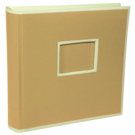 Semikolon Economic 200 Bound 8.6x8.6" Photo Album, 50 Clear Pages, Chamois