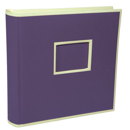 Semikolon Economic 200 Bound 8.6x8.6" Photo Album, 50 Clear Pages, Plum
