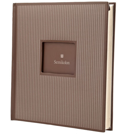 Semikolon Economic 200 Bound 8.6x8.6" Photo Album, 50 Clear Page, Filigree Brown