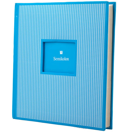 Semikolon Economic 200 Bound 8.6x8.6" Photo Album, 50 Clear Pages, Filigree Turq