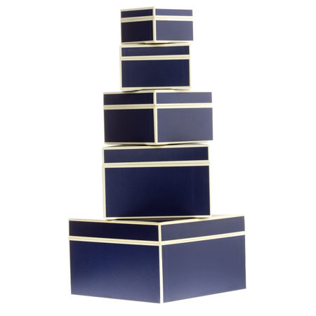 Semikolon (Pierre Belvedere) Set of Five Giftboxes, Nested - Color: Marine Blue