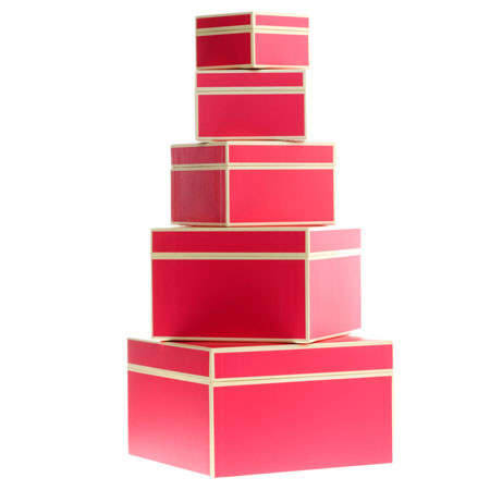 Semikolon (Pierre Belvedere) Set of Five Giftboxes, Nested - Color: Pink