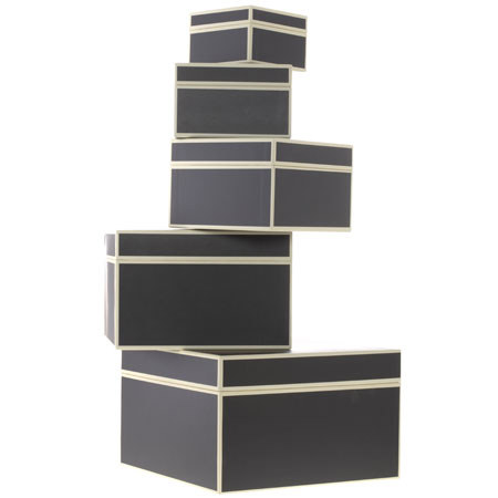 Semikolon (Pierre Belvedere) Set of Five Giftboxes, Nested - Color: Black