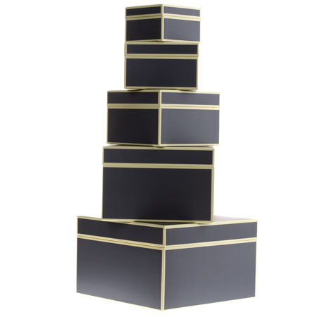 Semikolon (Pierre Belvedere) Set of Five Giftboxes, Nested - Color: Grey