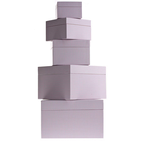 Semikolon (Pierre Belvedere) Set of Five Giftboxes, Nested - Color: Vichy Red