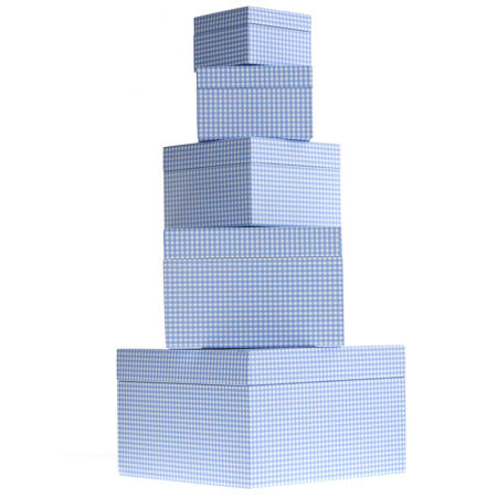 Semikolon (Pierre Belvedere) Set of Five Giftboxes, Nested - Color: Vichy Blue