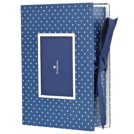 Semikolon Small Photo Gift Box for 5x7" Photos, Blue Cr-Dots