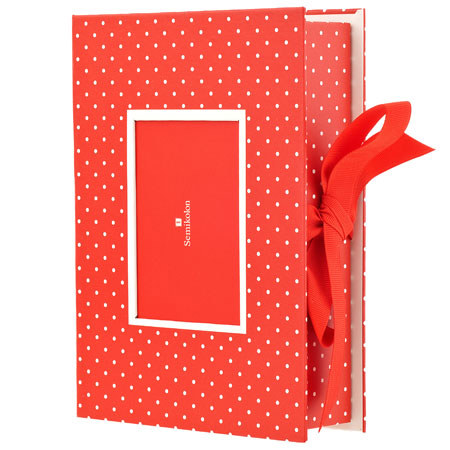 Semikolon Small Photo Gift Box for 5x7" Photos, Red Cr-Dots