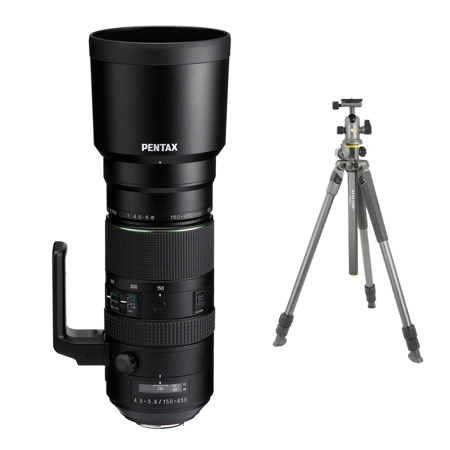 Pentax HD Pentax-D FA 150-450mm f/4.5-5.6 ED DC AW Lens, Bundle with Vanguard ALTA PRO 2+ 263AB100 3-Section Aluminum Tripod