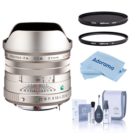 Pentax HD Pentax-FA 31mm f/1.8 Limited Lens, Silver, with 58mm UV &CPL Filters