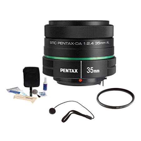 Pentax SMCP-DA 35mm f/2.4 AL Wide Angle Auto Focus Lens Kit, with 49mm UV Filter, Lens Cap Leash, Professional Lens Cleaning Kit