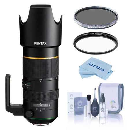Pentax HD Pentax-D FA 70-200mm f/2.8 ED DC AW Lens, Black, Bundle with Tiffen 77mm UV and CPL Filters
