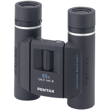 Pentax 8x25 DCF MC II, High Resolution Weather Resistant Roof Prism Pocket Binocular with 5.5 Degree Angle of View.