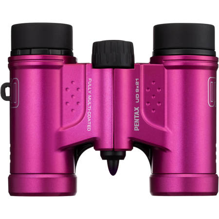 Pentax 9x21 UD Weather Resistant Roof Prism Binocular, 6 Deg Angle of View, Pink