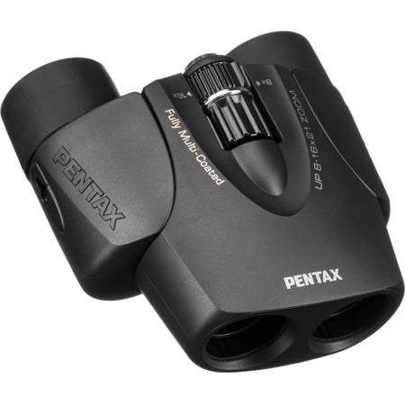 Pentax 8-16x21 UP Zoom Porro Prism Binocular, 5.0-3.0 Deg Angle of View, Black