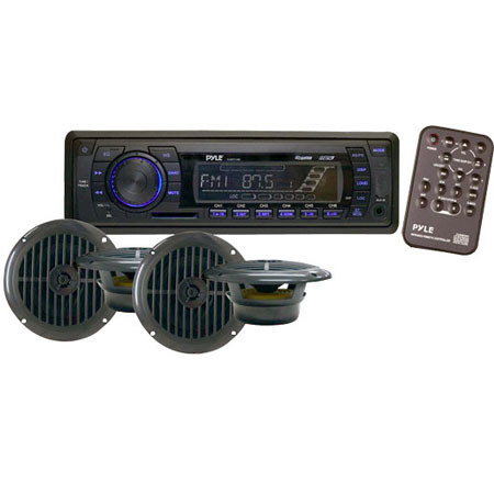 Pyle PLMRKT14BK In-Dash Marine AM/FM PLL Tuning Radio with USB/SD/MMC Reader