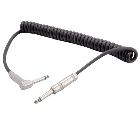 Pyle PCBLGF6 Coiled 6ft 1/4" Male to 1/4" Right Angle Male Cable