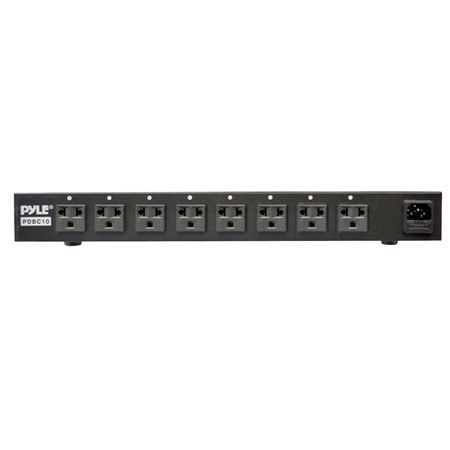 Pyle PDBC10 8 Outlet Rack Mount Power Supply Center with Each Outlet Switch