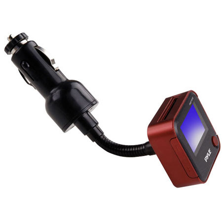 Pyle PIMPTR5 Plug In Car Gooseneck Mount FM Transmitter, Red
