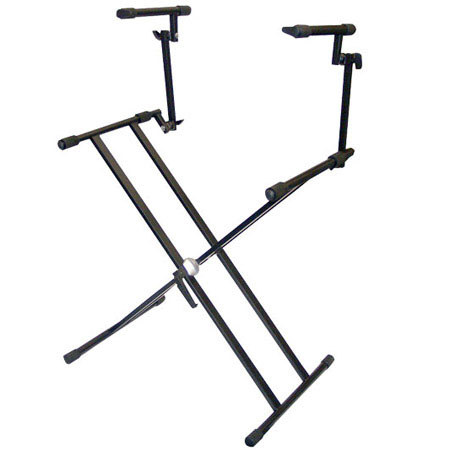 Pyle PKS60 Two Tier Double X Braced Heavy-Duty Keyboard Stand