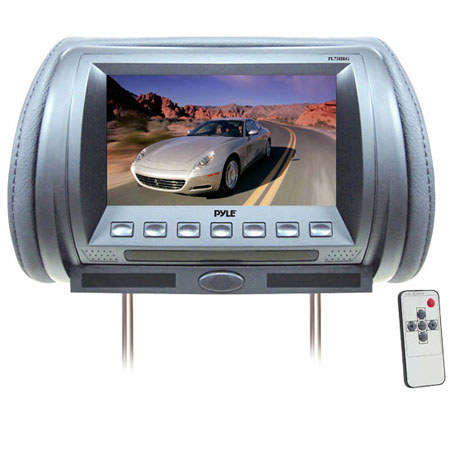 Pyle PL70HR Adjustable Hideaway Headrest 7" TFT Video Monitor, Gray
