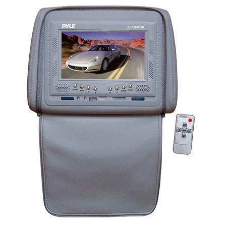 Pyle PL72HR Adjustable Headrest with Built-In 7" TFT/LCD Monitor, Gray