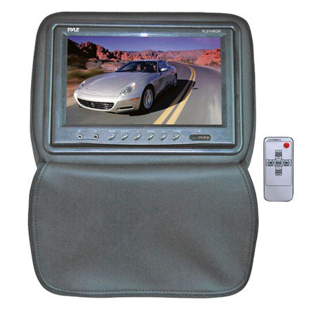 Pyle PL91HR Adjustable Headrest with Built-In 9" TFT/LCD Monitor, Gray