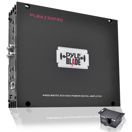 Pyle PLBA330FRD BLADE 4400W 3 Channel Compact Class-D Hybrid Amplifier